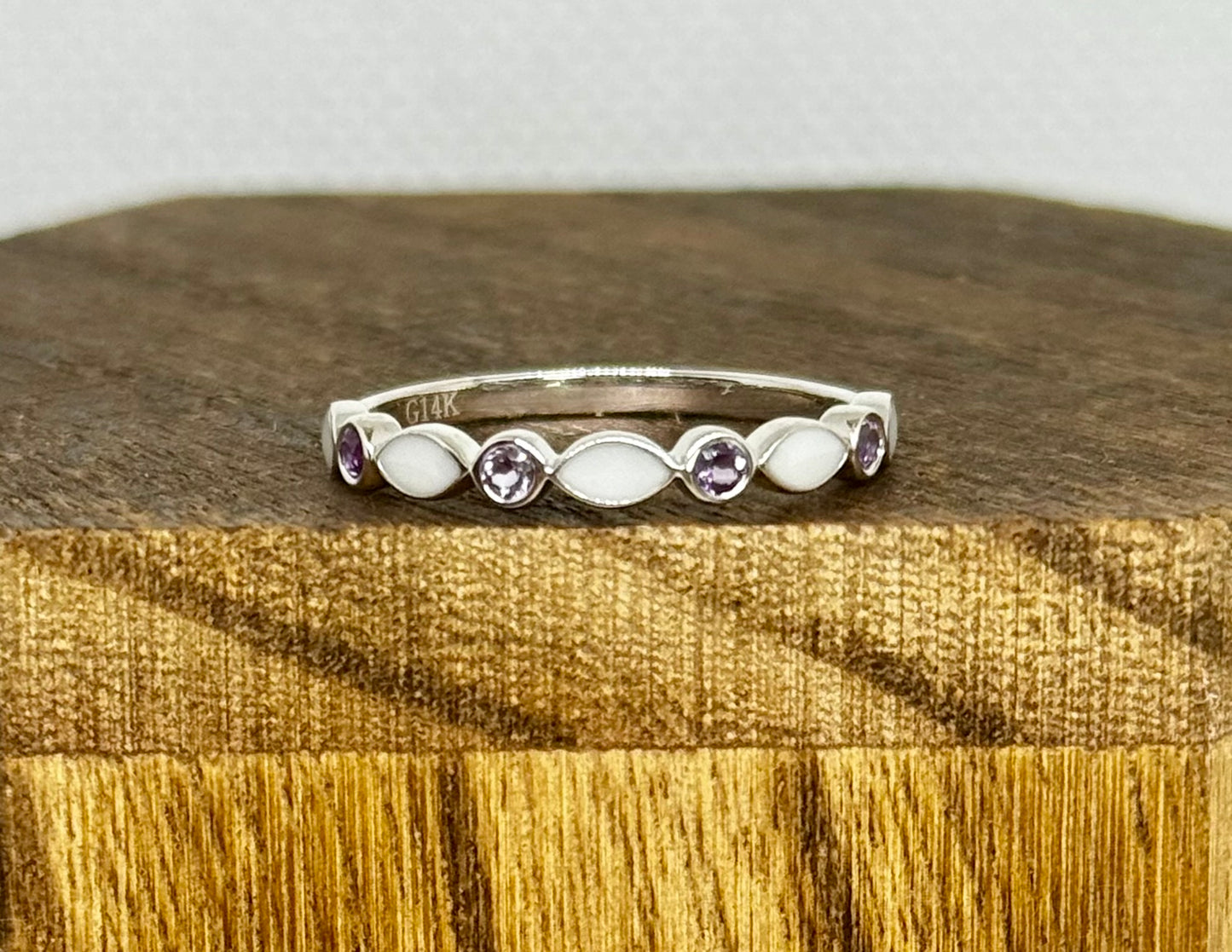 pure birthstone half band