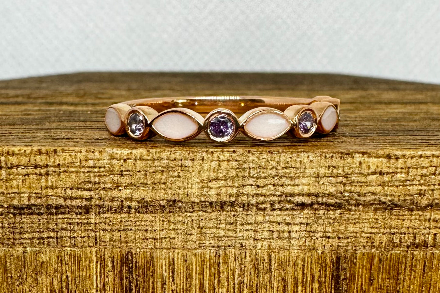 half band single birthstone ring