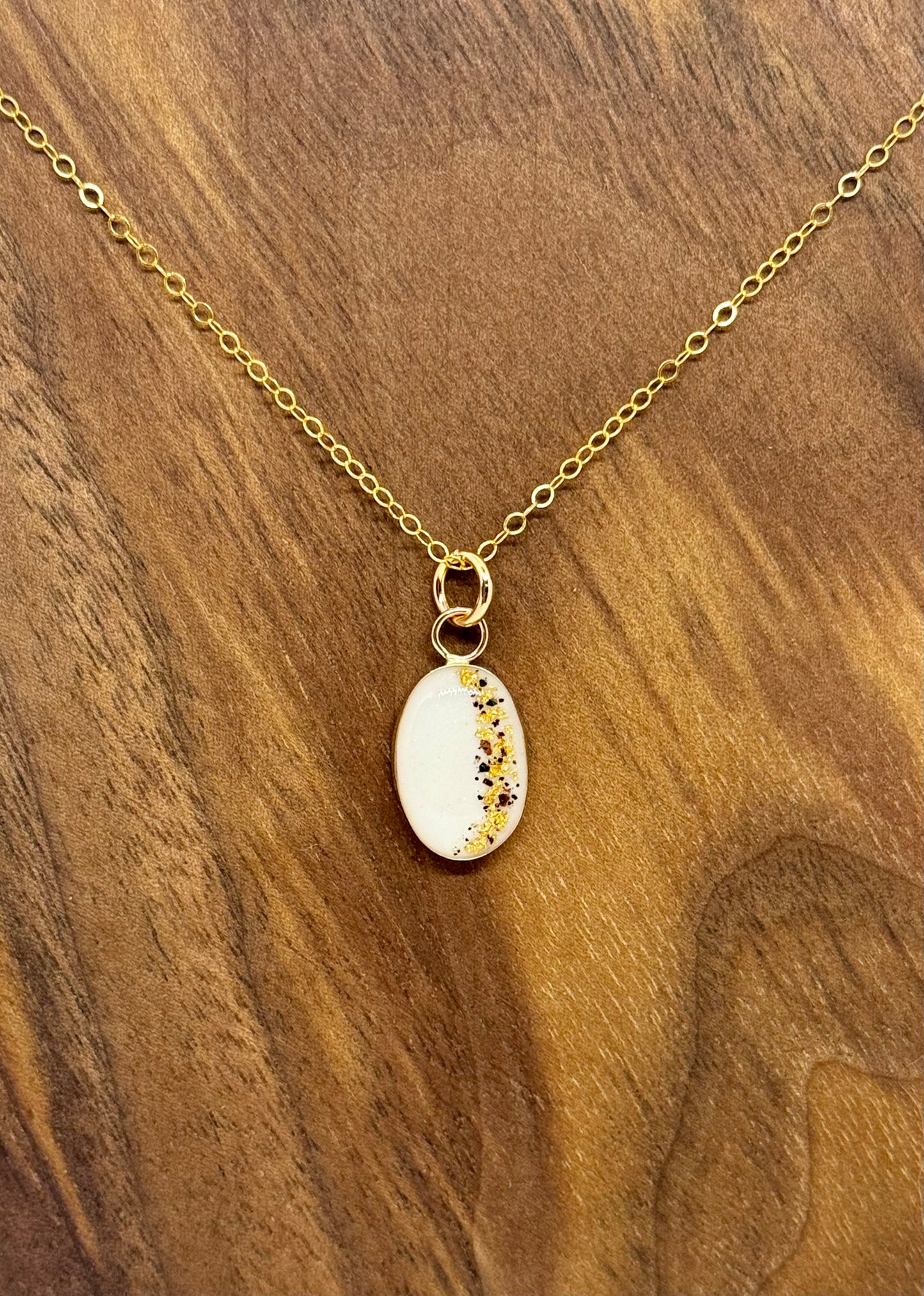 gold/rose gold filled oval pendant