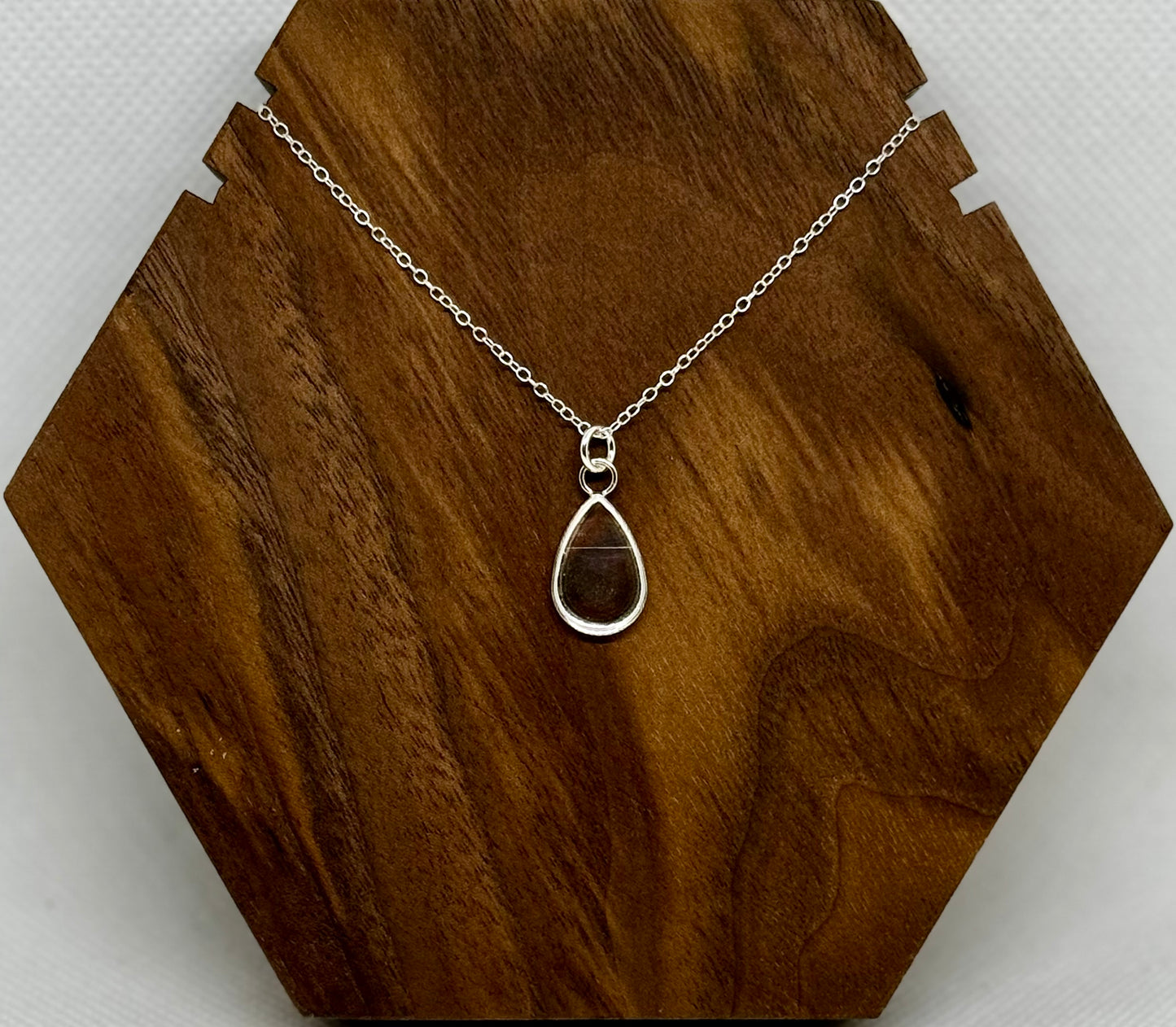 silver pear pendant