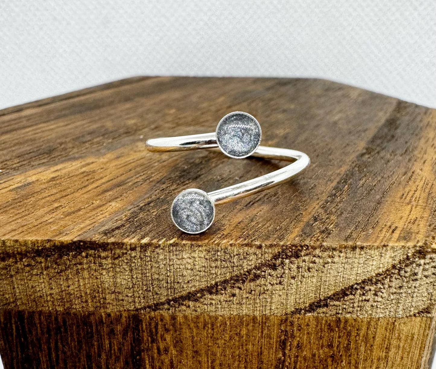 silver double circle wrap ring