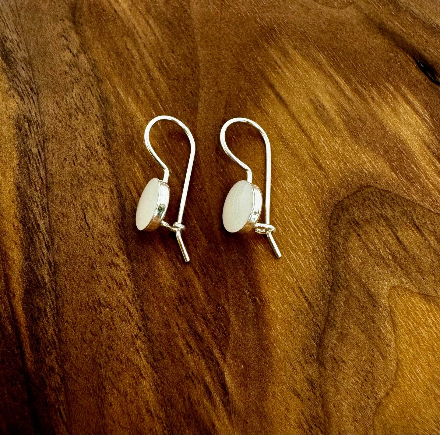 silver circle earrings