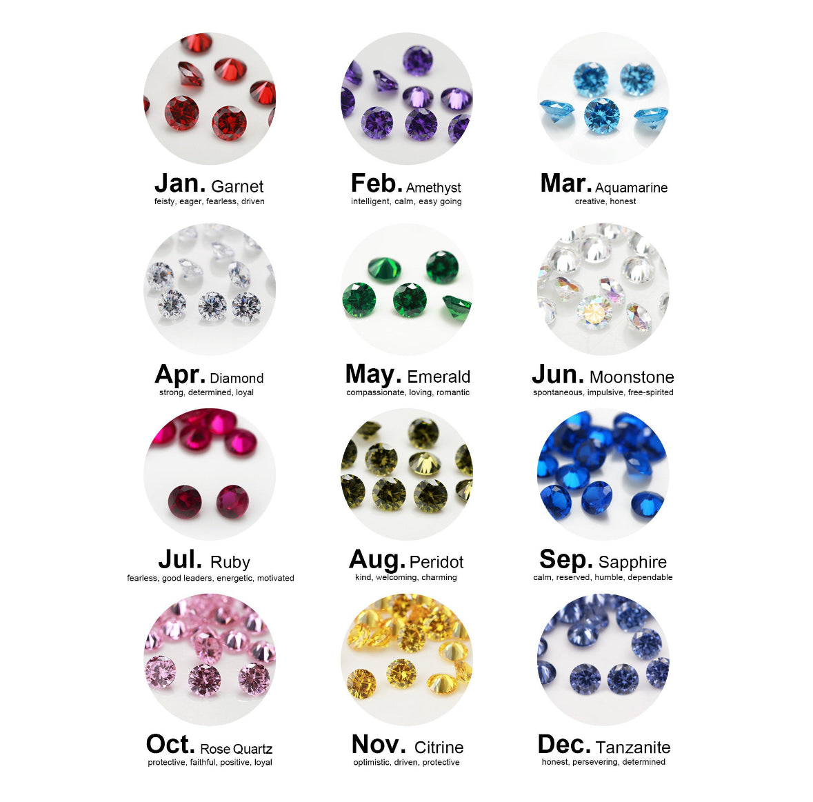 half band single birthstone ring