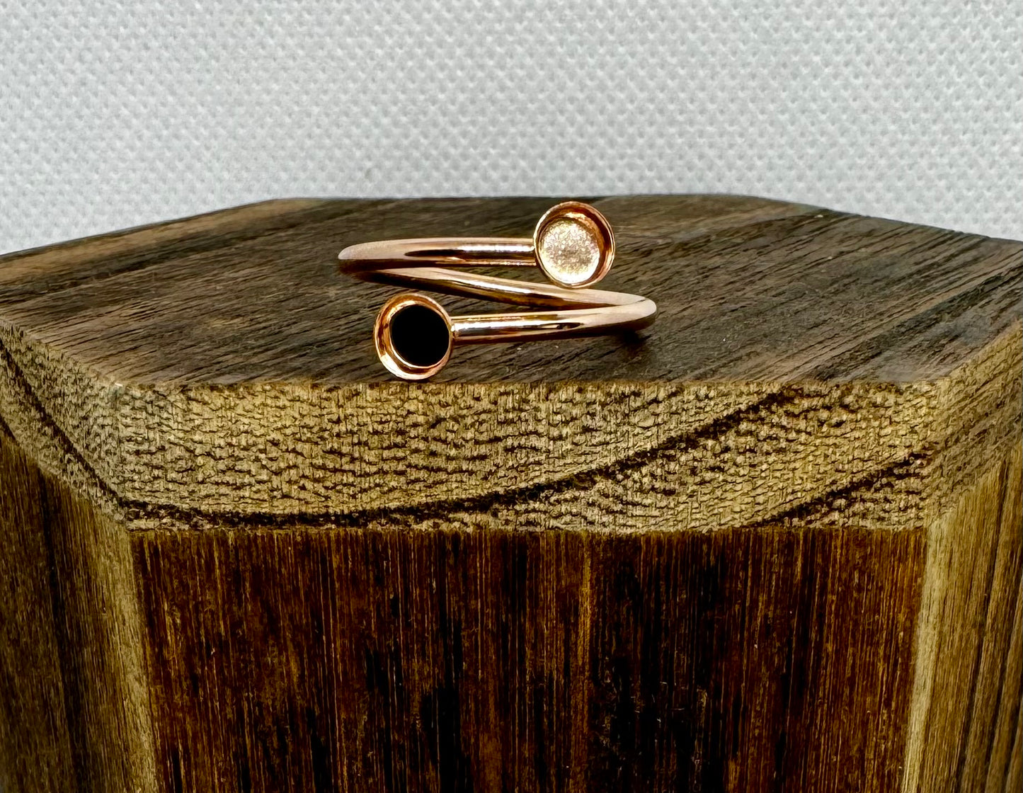 gold/rose gold filled double circle wrap ring