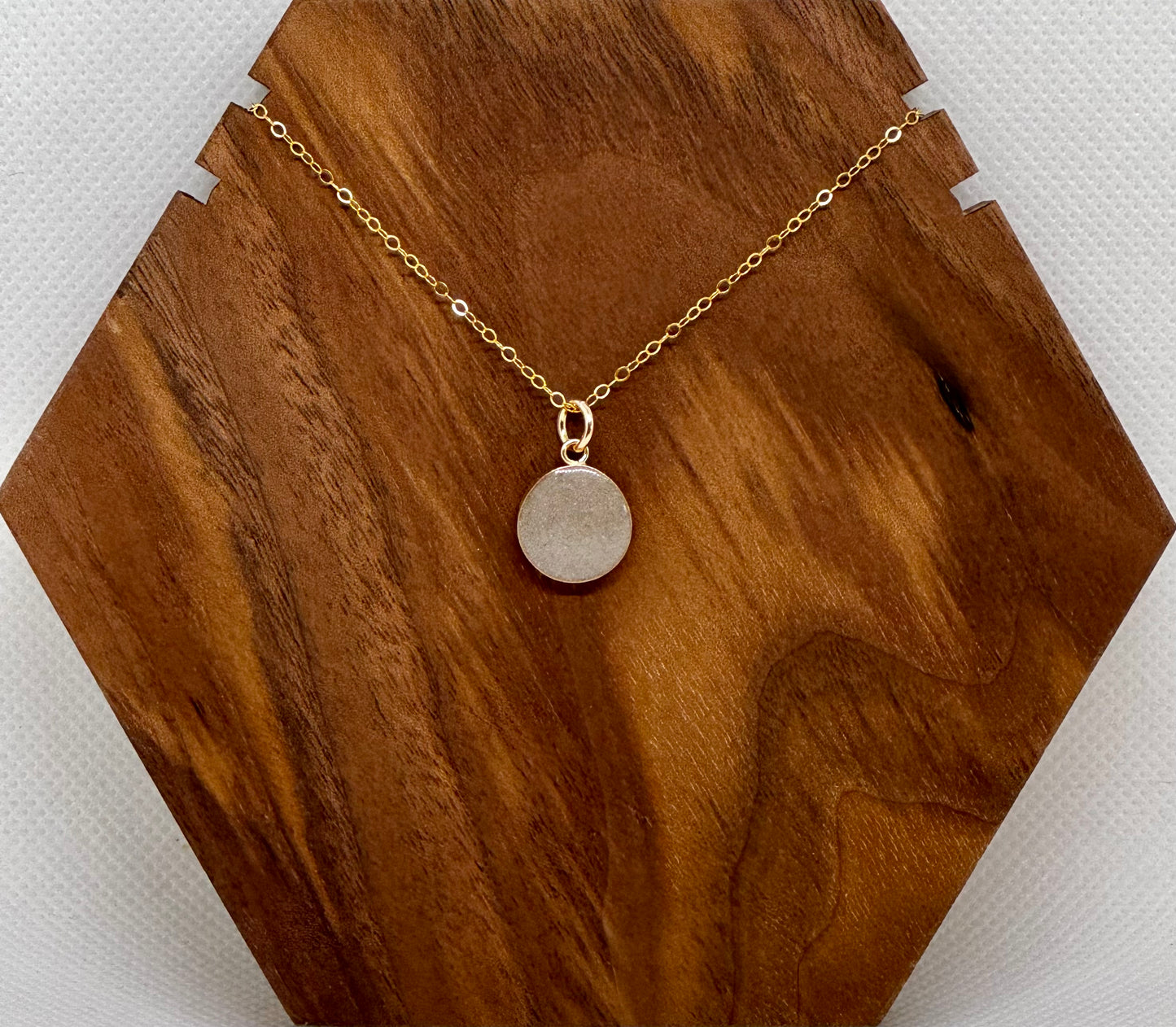 gold/rose gold filled circle pendant