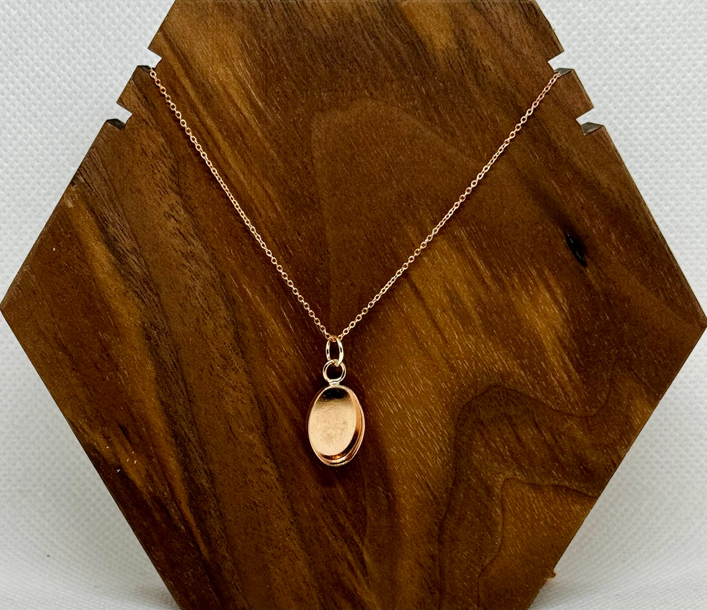 gold/rose gold filled oval pendant