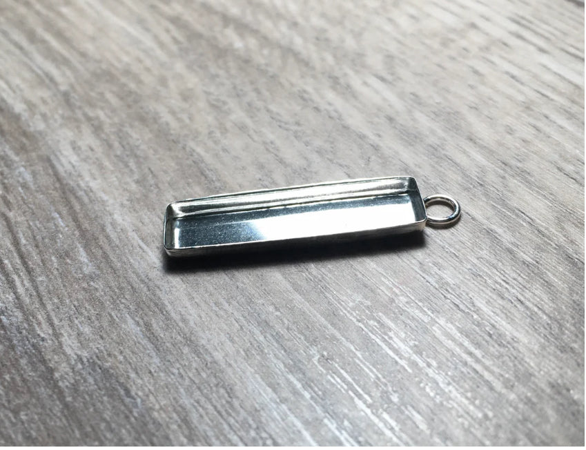 silver rectangle pendant