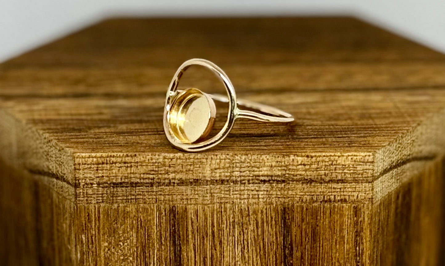 gold filled full moon ring