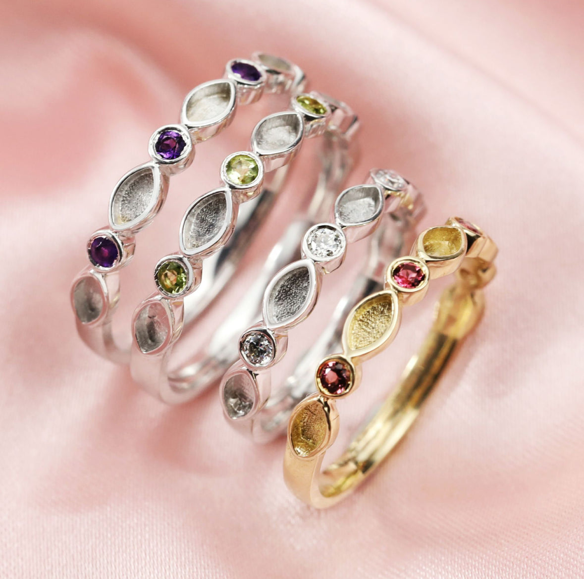 pure birthstone half band