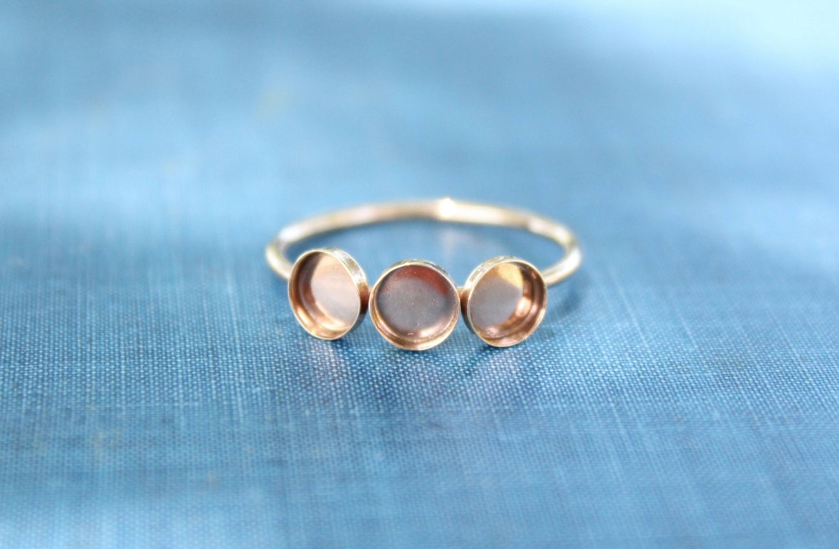 gold filled triple circle ring