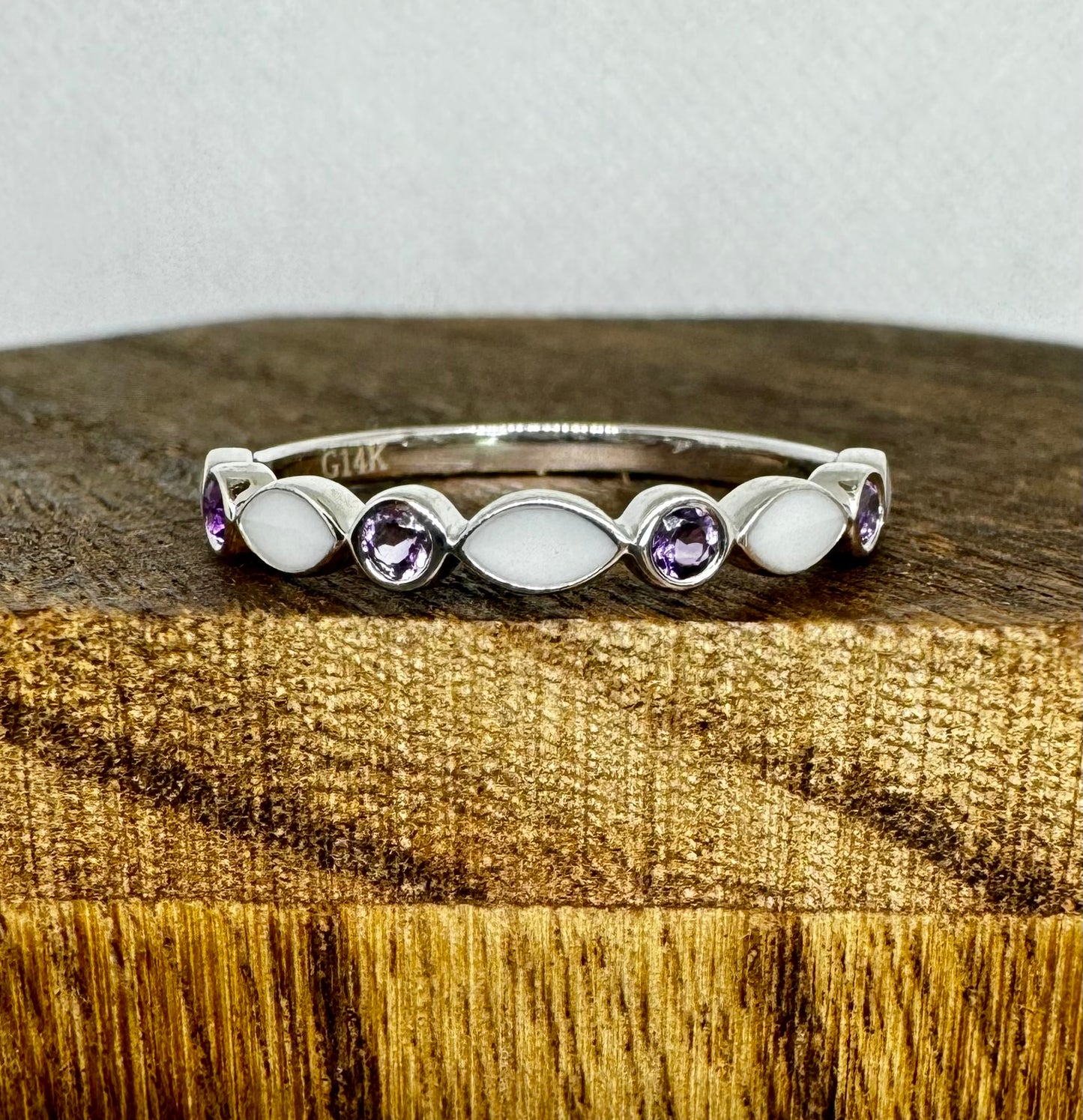 pure birthstone half band