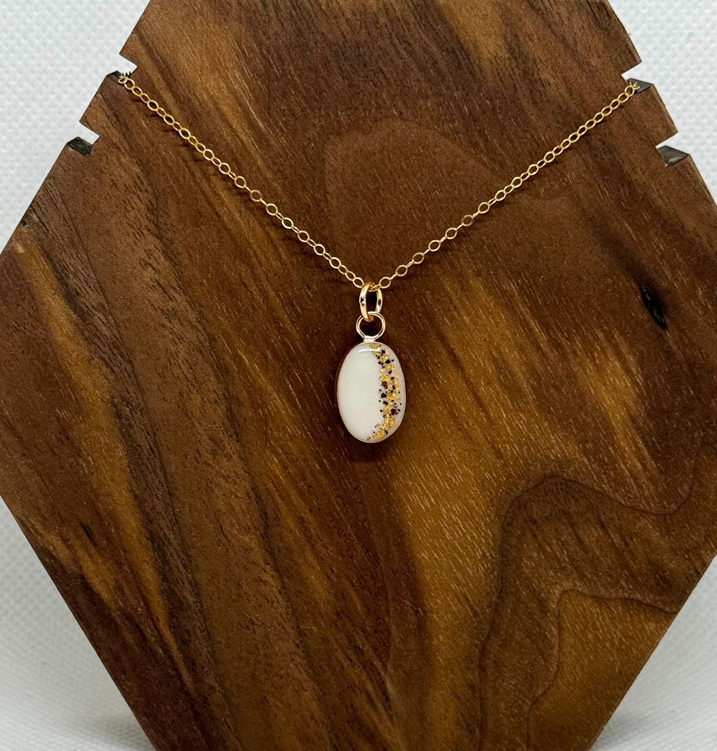 gold/rose gold filled oval pendant