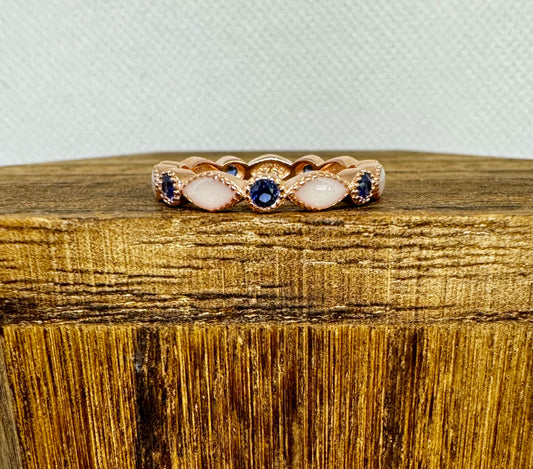 full band single birthstone ring