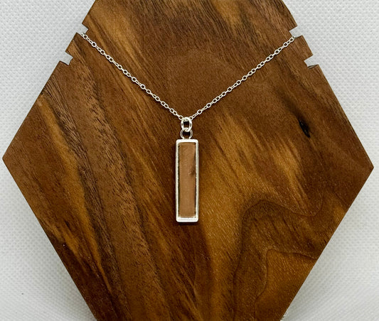 silver rectangle pendant