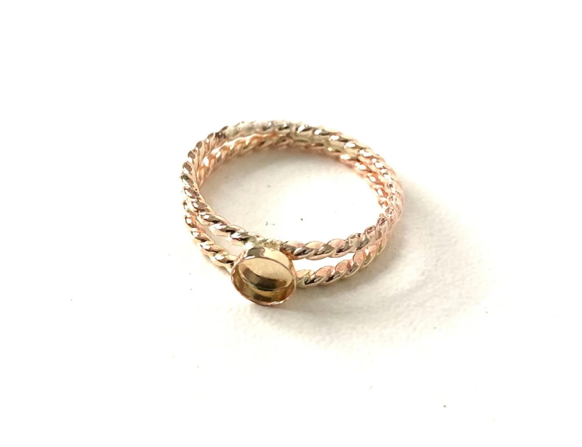 gold filled circle double rope band