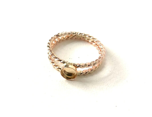 gold filled circle double rope band