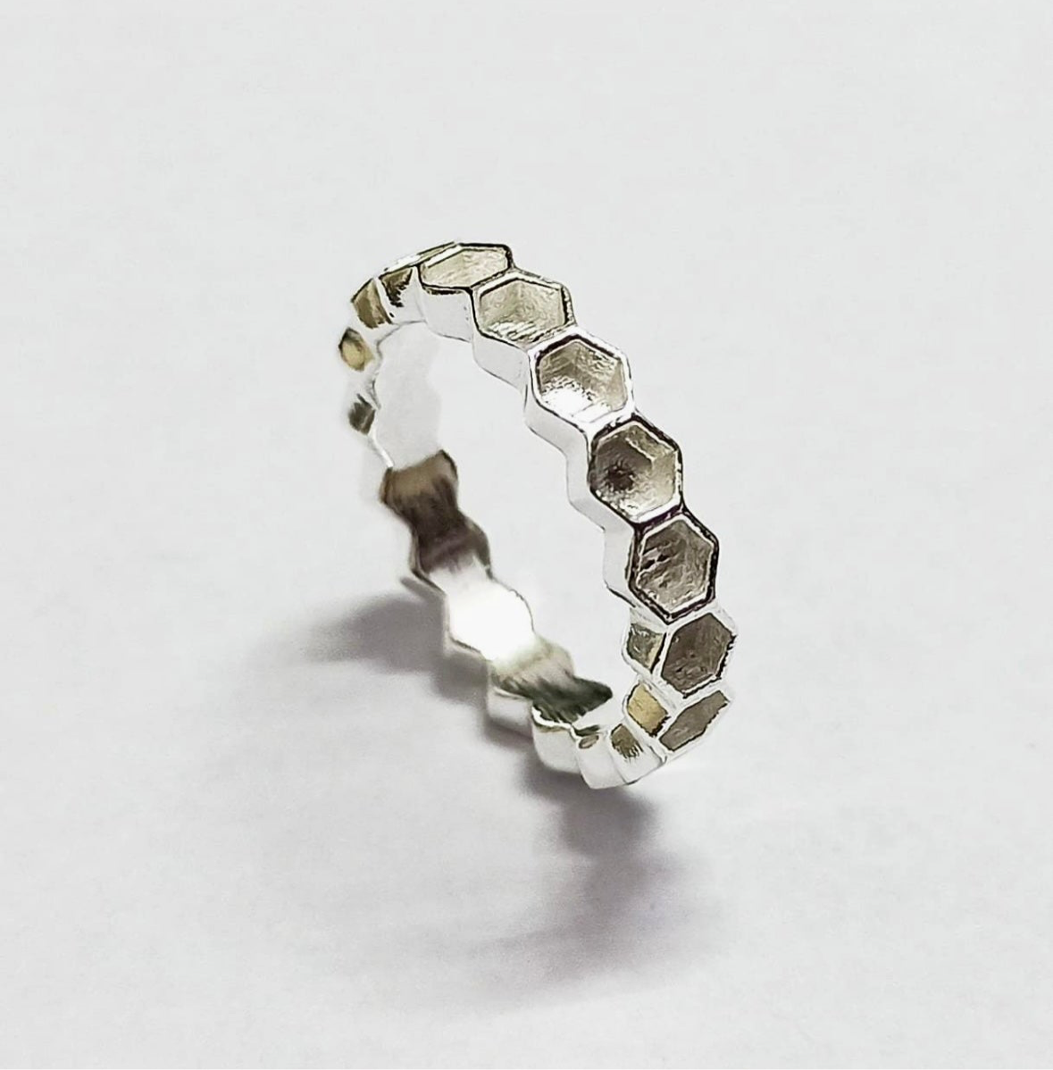 full band hexagon ring