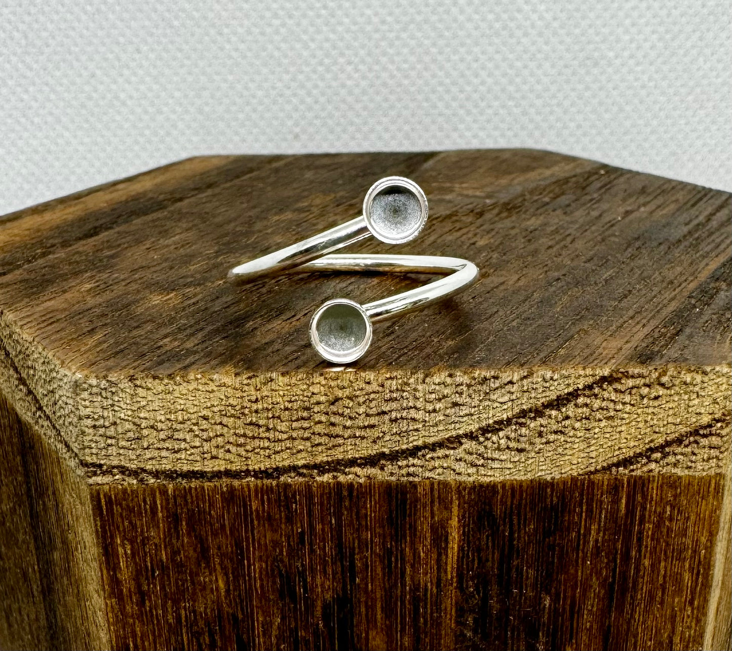 silver double circle wrap ring