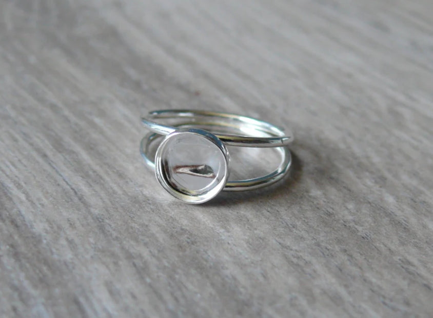 silver circle/oval double band