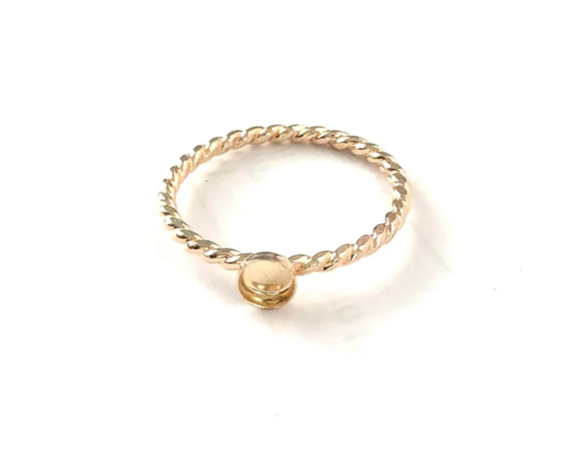 gold filled circle/oval rope band