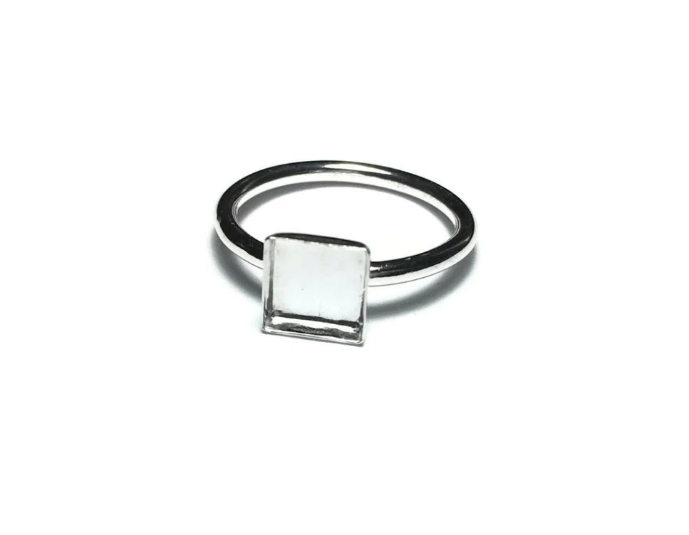 silver square classic/rope band