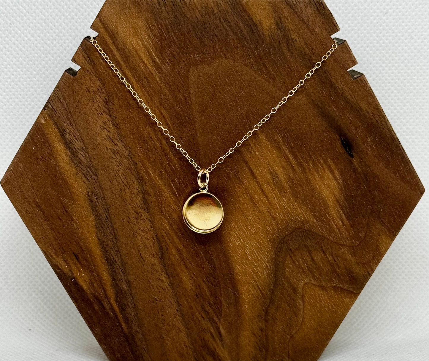 gold/rose gold filled circle pendant