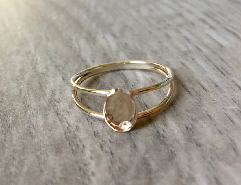 gold filled circle/oval double band