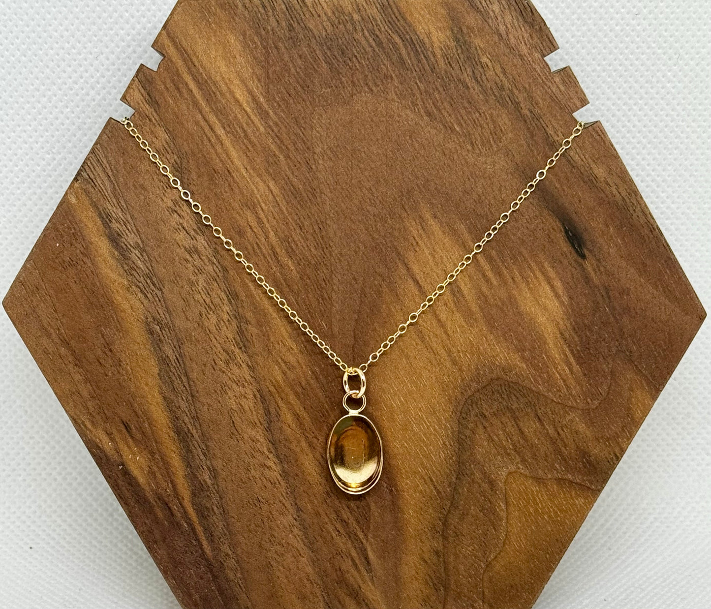 gold/rose gold filled oval pendant