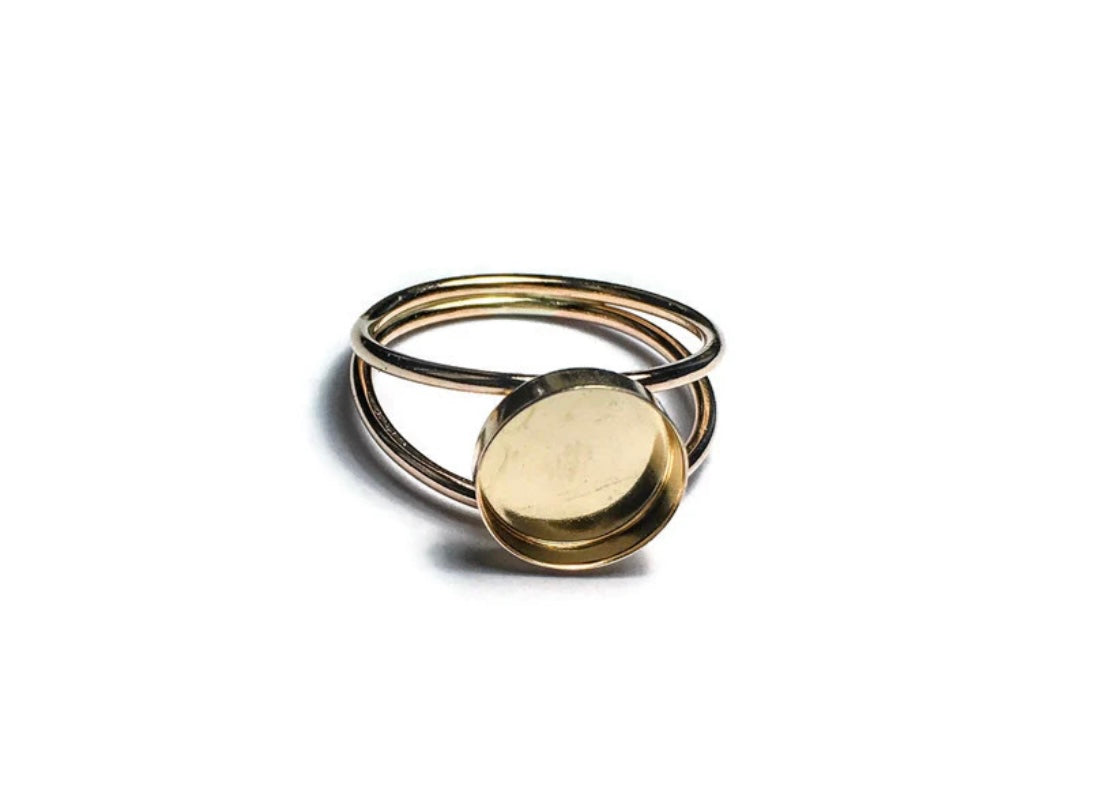 gold filled circle/oval double band