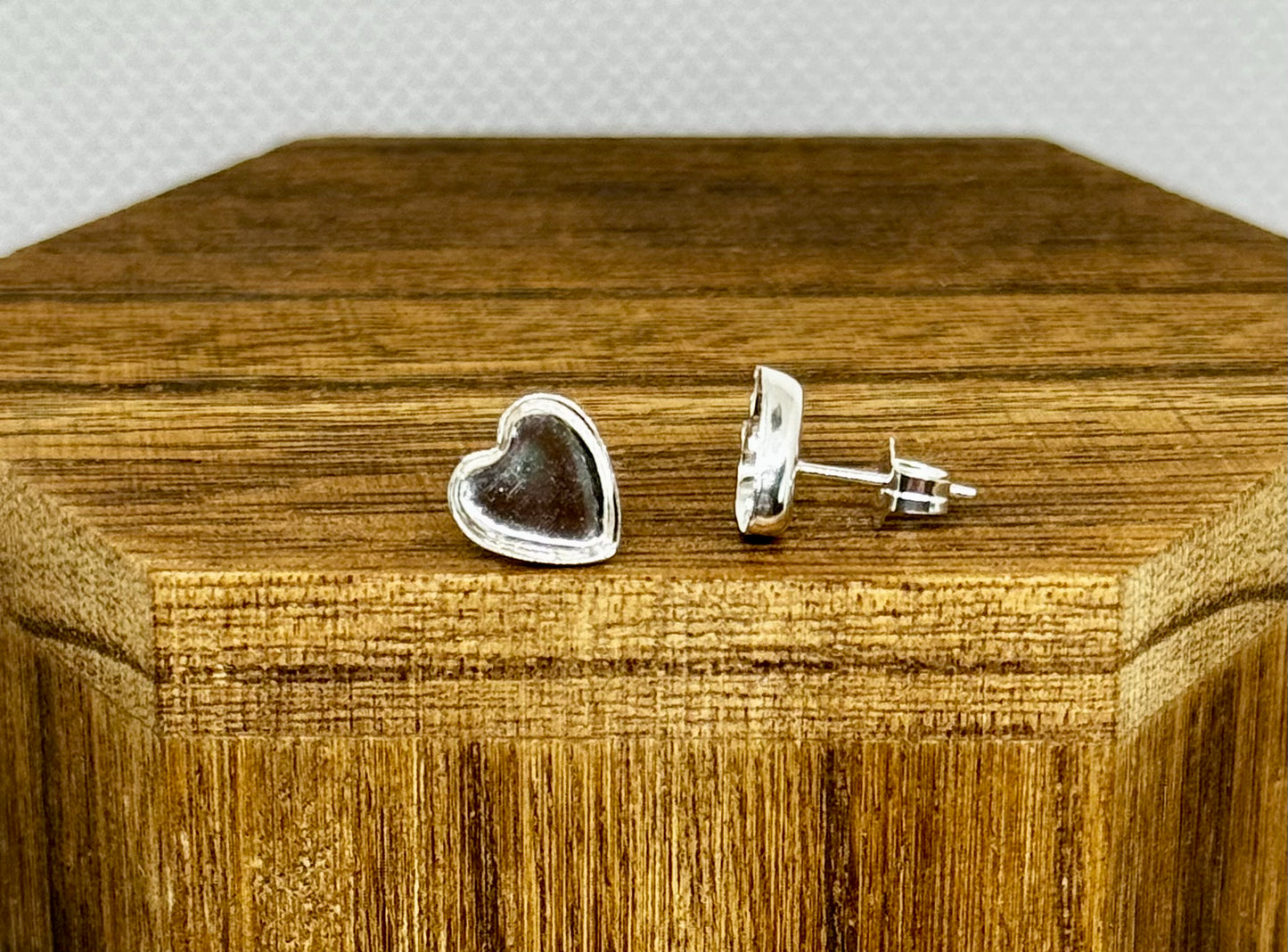 silver heart studs