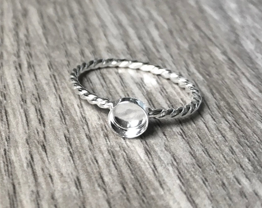 silver circle/oval rope band