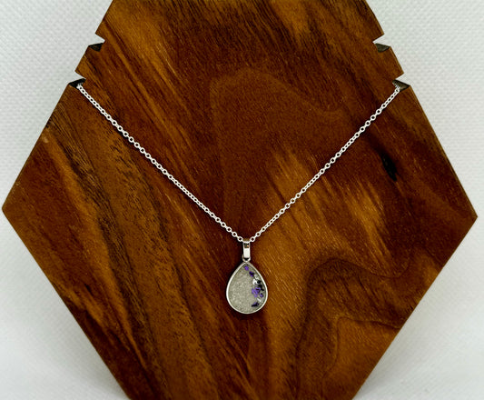 silver pear pendant