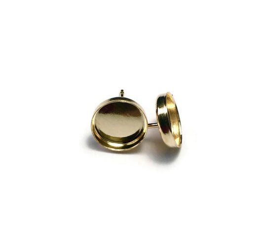 solid 14k gold circle studs